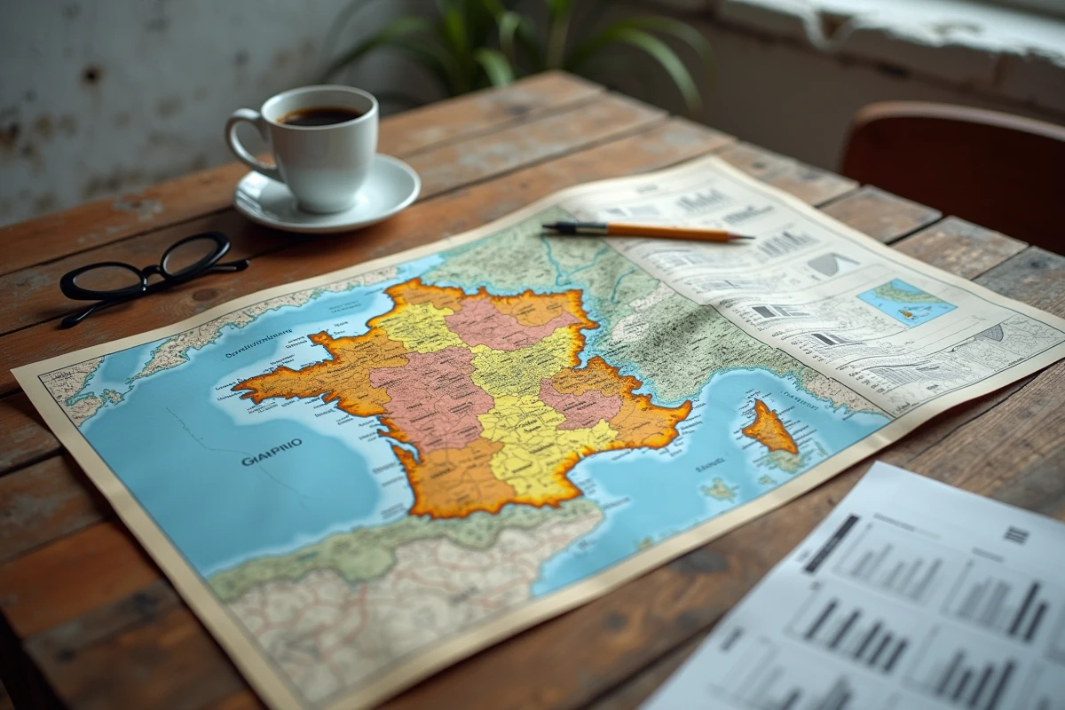 Carte de France et factures régionales illustrant les variations de prix des poutrelles hourdis selon les régions