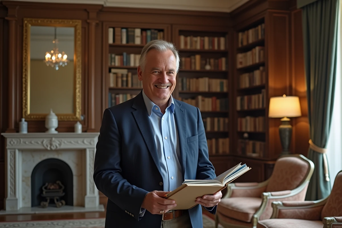 Decorateur interieur en costume discutant avec client dans salon