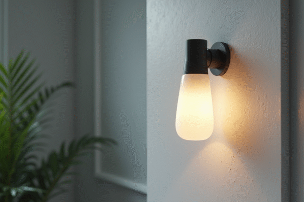 Lampe murale IP44 dans une salle de bain moderne avec gouttes d'eau